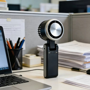 Ventilador de Cuello USB Plegable, Recargable, con Enrollador, HVLS, Personalizado, con 5 Velocidades, 4-6 Horas de Duración, para Uso Doméstico, en el Automóvil y al Aire Libre - Product Image 1