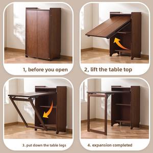Table de toilette multifonctionnelle en bois massif pliable, moderne, simple et écologique, pour chambre d'appartement, avec armoire de rangement à la fin du <span class=keywords><strong>lit</strong></span> - Product Image 2