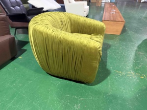 Fauteuil individuel de salon, style rétro, fauteuil paresseux moderne et simple, fauteuil de designer, fauteuil lounge en velours vert Olivier - Product Image 4