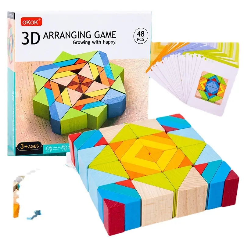 Montessori Wooden Rainbow Stacking boy and girl baby brain Learning Game family Building Blocks puzzle kids toys