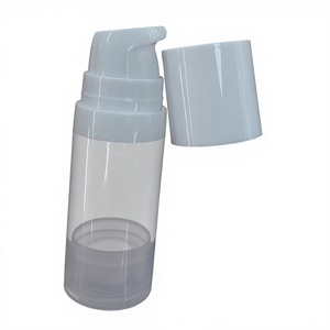Flacon pompe sans air en plastique transparent 5ml-100ml, flacon pompe cosmétique sous vide pour crème contour des yeux, logo personnalisé - Product Image 2