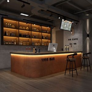 Moderno bancone <span class=keywords><strong>Bar</strong></span> con isola commerciale da Cocktail <span class=keywords><strong>Bar</strong></span> Design Design Pub <span class=keywords><strong>Bar</strong></span> decorazione Hotel <span class=keywords><strong>Lounge</strong></span> mobili per la vendita - Product Image 2