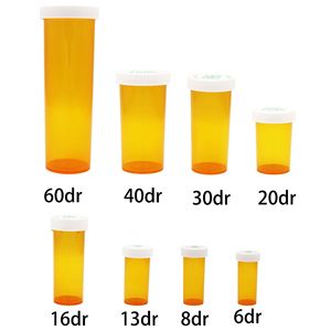 Flacons ronds en plastique ambré pour médicaments, résistants aux enfants, en PP/PC, avec bouchon réversible, impression sérigraphique, pour emballage de pilules et liquides - Product Image 2