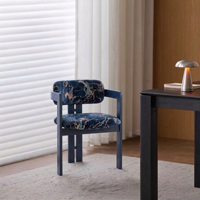 Chaise de salle à manger de luxe haut de gamme en bois massif, style Chanel, fauteuil design, chaise de thé, chaise d'appoint rembourrée en tissu doux pour la maison
