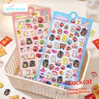 Pegatinas 3D de Cristal Epoxi de Maneki Neko al por Mayor, Pegatinas de Burbuja con Forma de Gato de la Fortuna Japonés para Decoración de Fundas de Teléfono y Álbumes de Recortes
