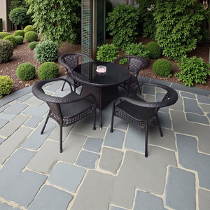 طقم أثاث من الخيزران والراتان للبيع بالجملة - طاولة وكراسي لغرفة الطعام الخارجية والفناء بإطار من الفولاذ المقاوم للصدأ والراتان - Product Image 2