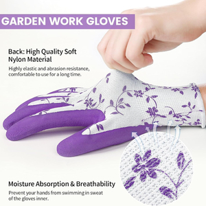 Gants de travail en <span class=keywords><strong>mousse</strong></span> de latex confortables, antidérapants et résistants à l'abrasion, pour l'aménagement paysager et l'entretien des jardins – Meilleures ventes - Product Image 5