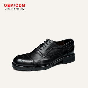 Chaussures Richelieu en cuir pour hommes sur mesure OEM, à lacets, confortables et respirantes, semelle Goodyear pleine, en cuir de cheval, pour affaires et occasions formelles, collection automne/printemps - Product Image 1