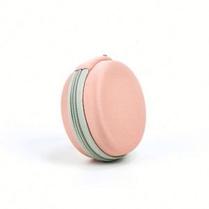 Custom Small Round Shape EVA Earphone Case Travel Portable EVA Earbud Pouch Bag Pink Cute EVA <b>USB</b> Charger Cable Case - Product Image 5