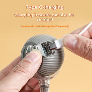 Modern akıllı kedi topu doğrudan üretici satış elektrikli haddeleme kuyruk kedi eğlence oyuncak kendini eğlence silikon - Product Image 6