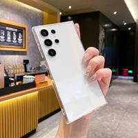 Samsung S26 Plus S25 Ultra S24 TPU Düz Kenarlı A56 A07 Şeffaf Telefon Kılıfı Darbeye Dayanıklı Silikon Koruyucu Kılıf