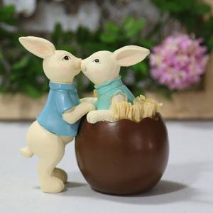 Decoración de mesa de huevo de conejito de resina <span class=keywords><strong>3D</strong></span> personalizada adorable estatuilla de Pascua adornos para la primavera - Product Image 3