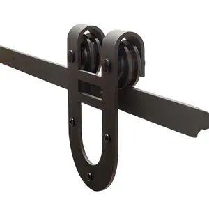 Productos más vendidos en Reino Unido rueda negra accesorios interiores de Casa mate herrajes de puerta de Granero doble deslizante