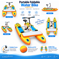 Bateau à pédales gonflable pliable portable, catamaran pour 1 personne, 120 kg, PVC, pour location en station balnéaire, sports nautiques