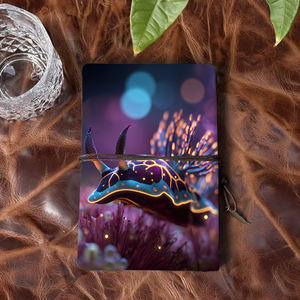 Carnet A6 Cadeau idéal pour les équipes de vente en récompense du dépassement des objectifs de vente avec une limace de mer rougeoyante avec motif d'antennes - Product Image 3