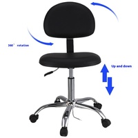 Chaise en cuir antistatique moderne pour bureau, école, laboratoire ou atelier, avec dossier réglable et base pivotante en acier