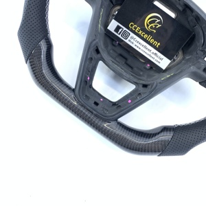 Volante de Cuero y Fibra de Carbono Real Personalizado, Excelente para Seat Leon <span class=keywords><strong>Cupra</strong></span> ST MK3 <span class=keywords><strong>Ibiza</strong></span> Toledo Ateca Arona Alhambra, con Calefacción - Product Image 2