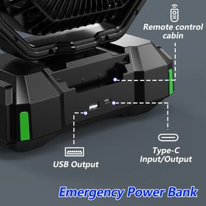 Outdoor Portable Electric 40000mAh Ultra-long-lasting Camping Fan LED <b>Lights</b> Brushless Motor USB Bank SleepTimer Car RV - Product Image 4