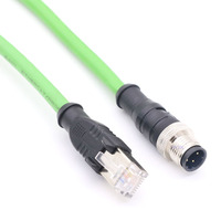 CAT7A CAT6 CAT5 M12 cable Ethernet PUR TPE cable sobremoldeado IP67 D codificación M12 Cable de 4 pines