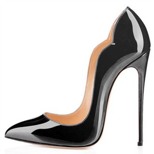 Colección Verano 2025, Zapatos de Tacón Fino de 12 cm para Mujer, Estilo Europeo Americano, Diseño de Punta en V, Talla Grande, Color Sólido - Product Image 1