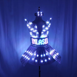 Abito da Donna Scintillante a Specchio Laser con LED, Design Stampato per Serate e Compleanni, Outfit per DJ, Ragazza Immagine e <span class=keywords><strong>Cantante</strong></span> per Discoteche e Bar - Product Image 5