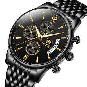 Per OLEVS 2867 personalizzabili orologi al quarzo in acciaio inossidabile per gli uomini che vendono orologi da calendario impermeabili 42mm quadrante - Product Image 4