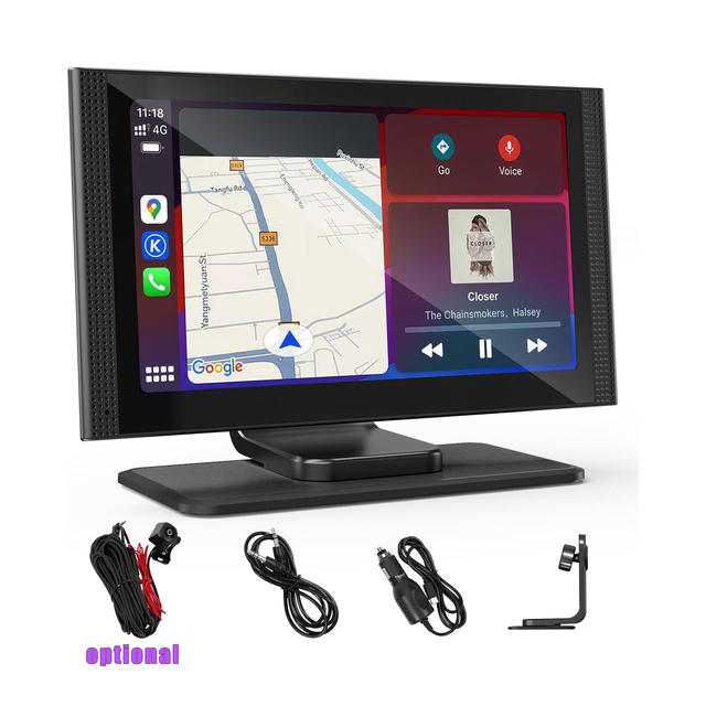 Wireless CarPlay & Android Auto Smart Screen 7-inch IPS Touchscreen Reversing Aid Mirror Link for Universal Car Dashboard Player