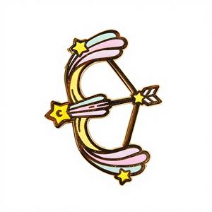 Custom Design Gold-Plated Zinc Alloy Casting Enamel Pins & Badges for New Year Parties Holiday Decoration - Product Image 1