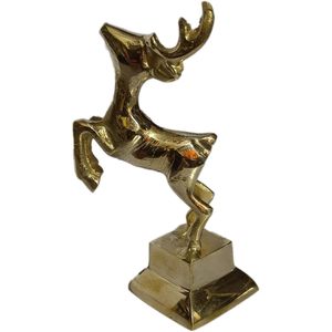 PARIJAT HANDICRAFT Statue de cerf en laiton jambes levées debout renne vaisselle pièce maîtresse pour la décoration intérieure Sculptures d'animaux - Product Image 5