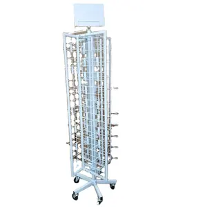 Four Sides Metal Hanging Wire Display Racks With Hook Rotating Shelving