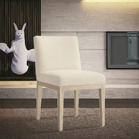 Chaise de salle à manger DIsen au design minimaliste moderne, avec assise en cuir durable et structure en bois massif, non pliable, pour l'ameublement de la maison