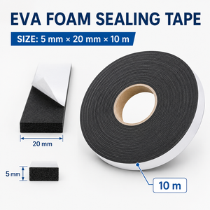 Bande d'étanchéité auto-adhésive en mousse EVA haute densité pour systèmes de ventilation, portes, fenêtres, hôpitaux et sous-sols - Product Image 1