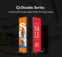 Écran d'affichage numérique portable CANBEST CJ-Double Series à double face LED, format totem, 83 pouces, gain de place, pour événements et commerce de détail