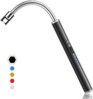DEBANG gros coupe-vent 360 degrés Rotation libre BBQ briquet USB Rechargeable électrique arc briquet pour bougie cuisine