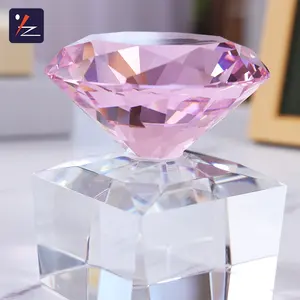 Atacado bloco de cristal troféu diamante 3d com diferentes cores cristal troféu e premiada para prizégios