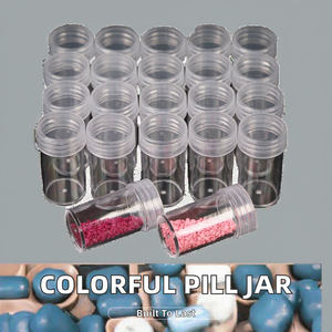 Hot Sale 23x48mm Cylinder Bubble Transparent <b>Plastic</b> Screw Top <b>Screen</b> Printed Bottle Colorful Pill Jar for Medicine Use - Product Image 2