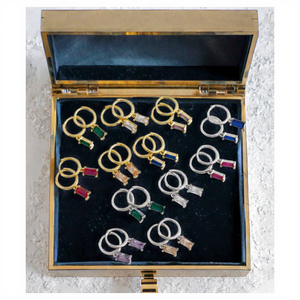 2023 Trendy Vintage Geometric Silver 925 Sterling Hoop <b>Earrings</b> <b>Gold</b>-Plated CZ Designer <b>Dangle</b> <b>Earrings</b> for Weddings Gift - Product Image 2