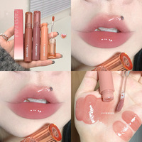 Brillo Labial en Gel con Efecto Espejo Resistente al Agua Cappuvini, 6 Colores, Brillo Labial Ligero, Hidratante, de Larga Duración, Tinte Rojo Brillante, Maquillaje para Labios