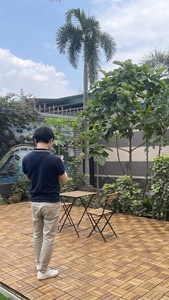 Bắc Âu giải trí quán cà phê Cà phê ăn uống gấp bàn ghế đặt gỗ vuông ban công Dã Ngoại gian hàng bàn di động ngoài trời đồ nội thất - Product Image 6