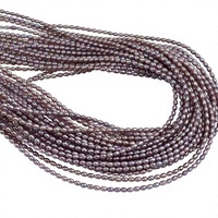 Vente en gros de perles de riz cultivées en eau douce naturelles de marque HB AA, perles violettes de 3-4 mm, brins de perles en vrac pour la fabrication de bijoux