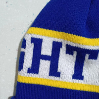 Bonnet tricoté tendance en acrylique de haute qualité avec logo personnalisé, bonnets d'hiver chauds, unis, teints, avec pompon