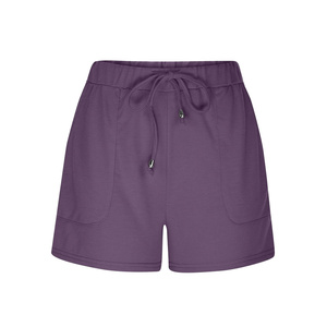 Pantalones Cortos de Cintura Alta para Mujer, Casuales de Verano, Deportivos, para Gimnasio, de Algodón, con Cordón Elástico, Ligeros, Suaves y Modernos - Product Image 1