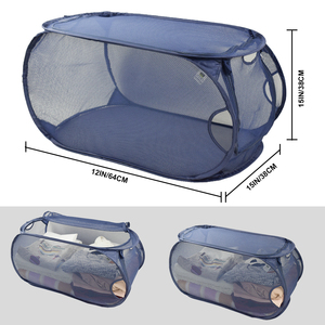 Pop-Up Giỏ Giặt Lưới Thoáng Khí Dây Kéo Mạnh Mẽ Túi Giặt Giỏ <span class=keywords><strong>Hamper</strong></span> Để Dễ Dàng Tải Và Dỡ Bỏ - Product Image 2