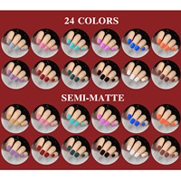 576 faux ongles à presser, 24 faux ongles brillants et mats de couleur unie, forme squoval, couvrance totale, réutilisables, artificiels, pour femmes, DIY
