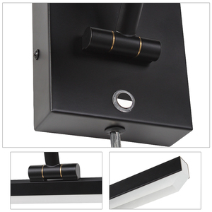 Lumières d'image d'intérieur de mur intérieur noir éclairage élégant et élégant pour la lumière de vanité de salle de bains de décoration murale au-dessus du miroir - Product Image 5