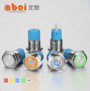 Abei 12mm 16mm 19mm 22mm 25mm 30mm <span class=keywords><strong>LED</strong></span> Mini Ngắn siêu mỏng IP65 không thấm nước tạm thời kim loại đẩy nút chuyển đổi - Product Image 2