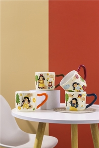 Customizable Cute Lovely Carton Ceramic Porcelain <b>Mug</b> Coffee Cup <b>Set</b> Porcelain Coffee Cup <b>Mug</b> <b>Set</b> With Lid Spoon - Product Image 2