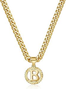 Collar con Letra Dorada Hueca de 26 Letras, Collar Simple para Clavícula para Mujeres y Hombres, Cadena Cubana, Joyería para Regalo de Navidad - Product Image 2