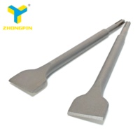 Jeu de mèches à burin plat SDS PLUS en acier 40Cr personnalisable, compatible marteau, pour béton, brique, mur, maçonnerie, marbre - Utilisation 50-52HRC