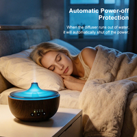 Diffuseur d'arômes pour la maison en bois, humidificateur d'air ultrasonique, diffuseur d'huiles essentielles avec lumière colorée